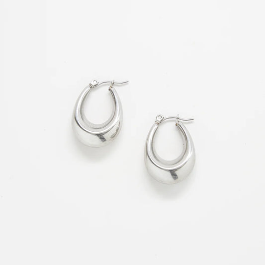 Silver Oval Hoops