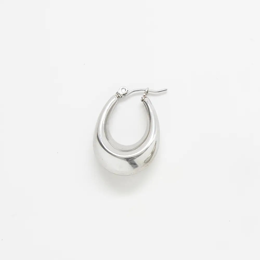 Silver Oval Hoops