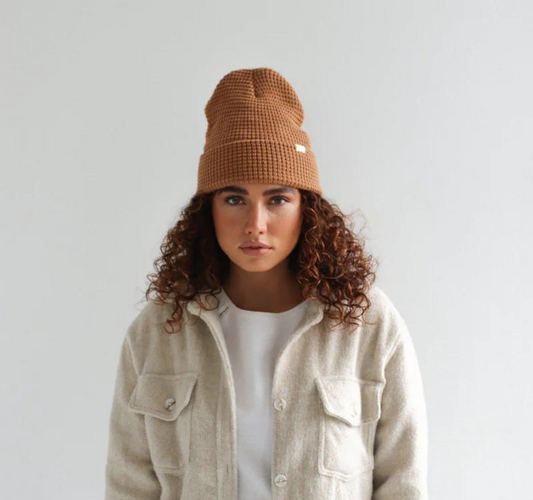 Marsh Waffle Knit Beanie -Cinnamon
