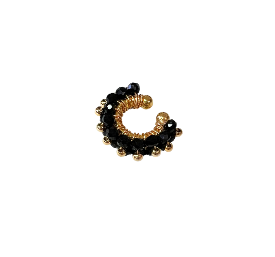 Black Bead Earcuff