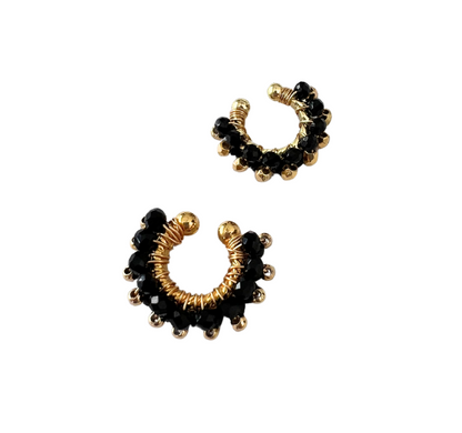 Black Bead Earcuff