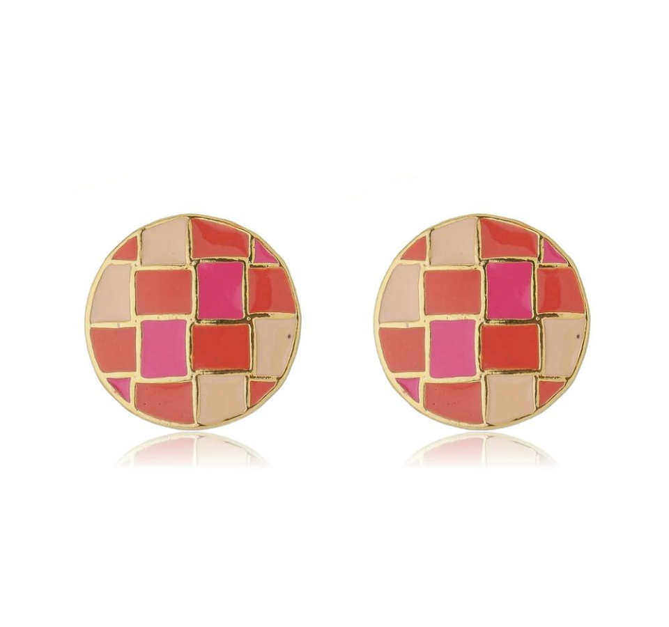 Magenta Button Studs