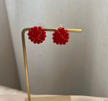 Red Beaded Studs