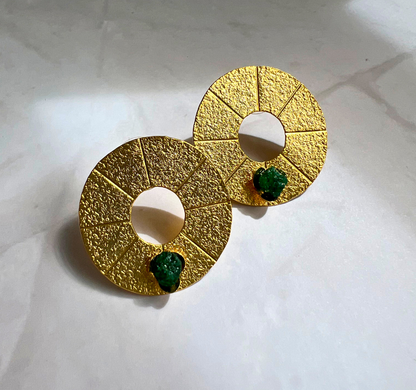 Alba Emerald Hoops