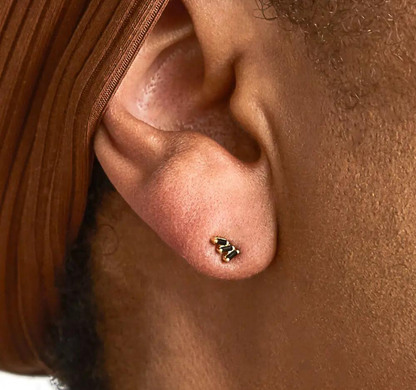 Black Baguette Studs