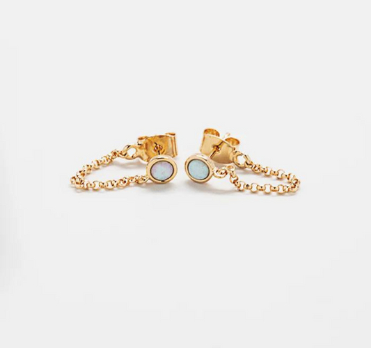 Opal Chain Huggies